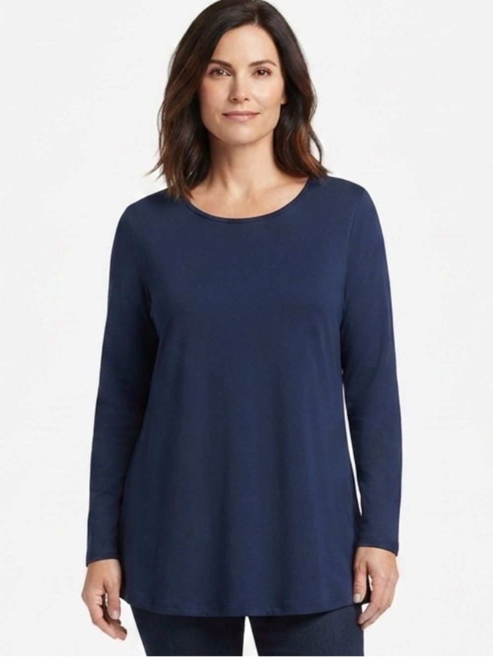 J.Jill Fit Performance Long-Sleeve Tee Navy Blue XL